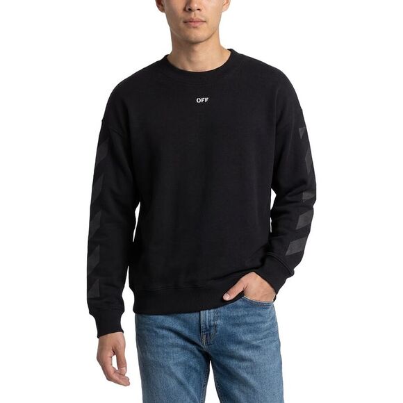 Off White Mens Off-White™ Virgil Diagonal Crewneck Sweatshirt Black